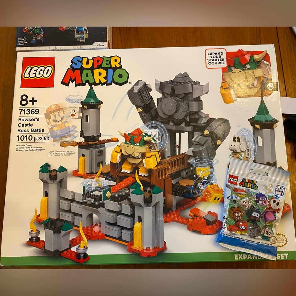 New in box Lego Bowser Expansion set and mystery mini figure.